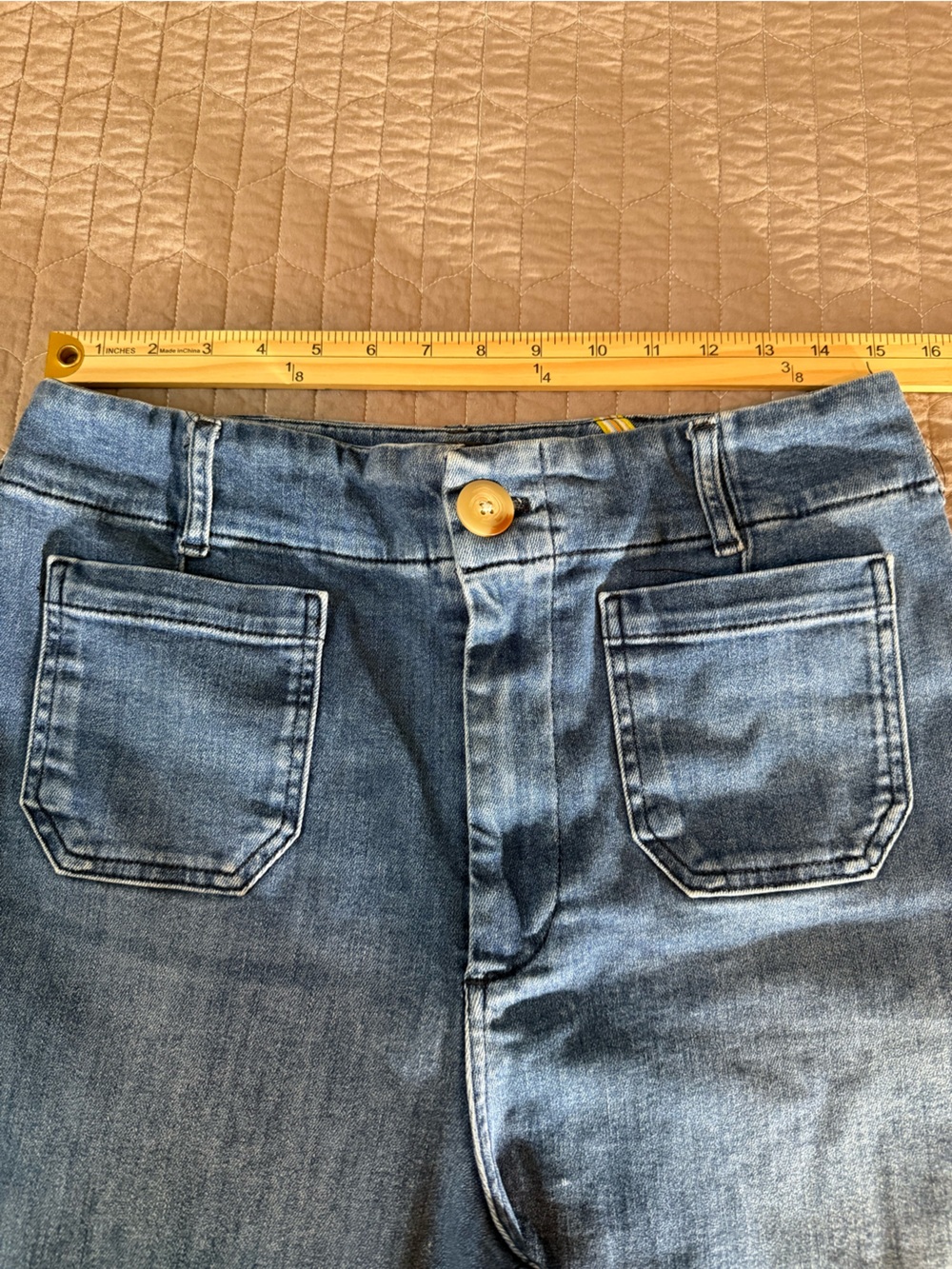 Maeve The Colette Medium Blue High-Rise Cropped Wide-Leg Jeans - Picture 9 of 12